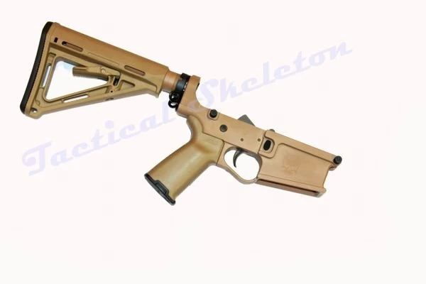 AR-10 308, 6.5 Creedmoor Complete Billet Lower Receiver FDE TAN with HOGUE Furniture
