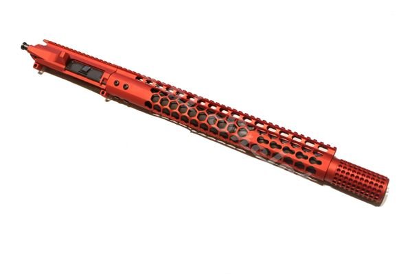 18" 223 Wylde Full Anodized RED Honeycomb Complete Upper