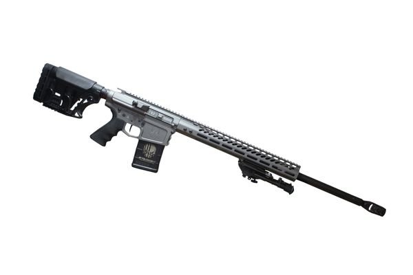 AR10 24" 6.5 CREEDMOOR GUN METAL GREY BILLET RIFLE W/ 15" MLOK AND MBA-3