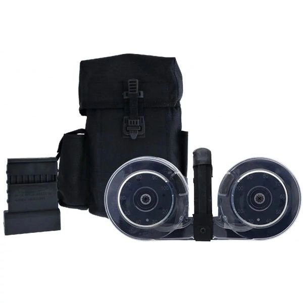 100 Round Drum MAG with Pouch and Speed Loader | TacticalSkeleton.com