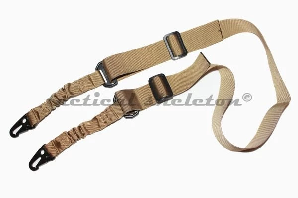 Tactical one or two point rifle sling w quick detach hooks FDE TAN