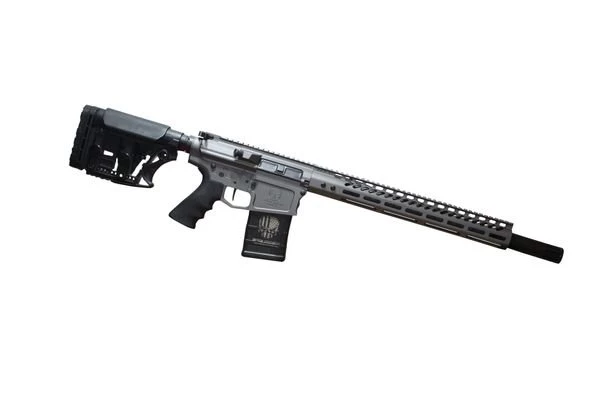 AR10 18" 308 WIN GUN METAL GREY BILLET RIFLE W/ 15" MLOK AND MBA-3
