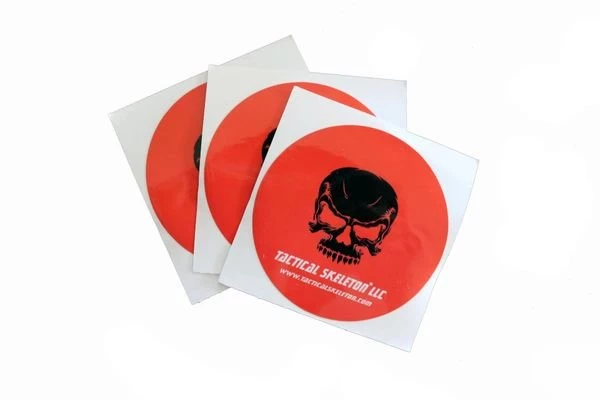 Tactical Skeleton 3" Decals (set of three) RED Background