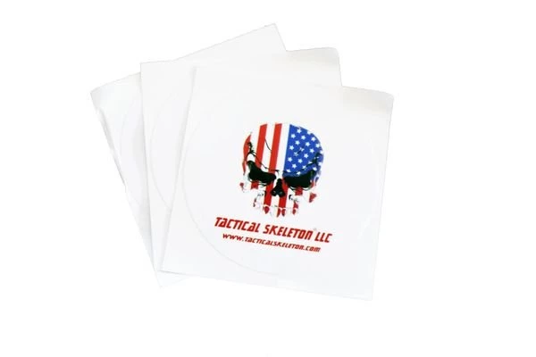 Tactical Skeleton 3" Decals (set of three) USA Flag White Background