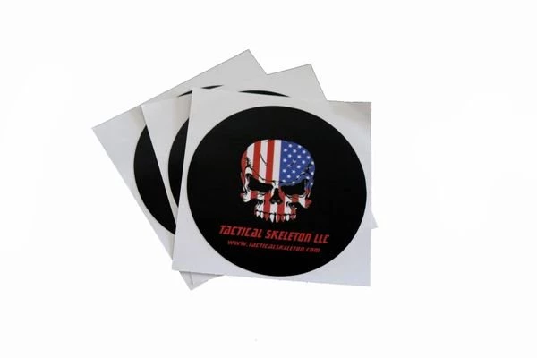 Tactical Skeleton 3" Decals (set of three) USA Flag Black Background